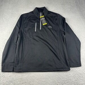 Callaway Golf Mens Medium Black 1/4 Zip Pullover Long Sleeve Sweater Pullover